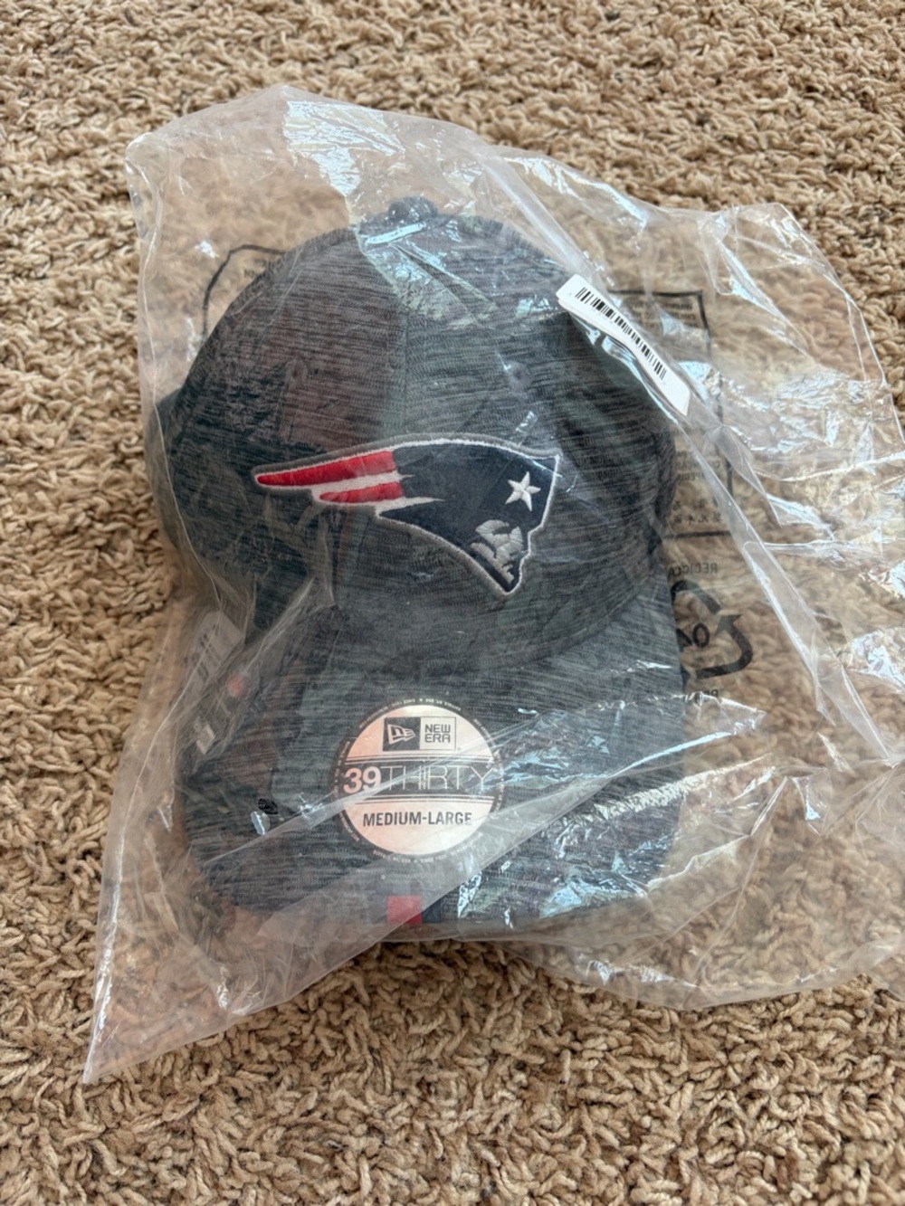 New Era Navy and Gray Red-Accented Patriots Cap